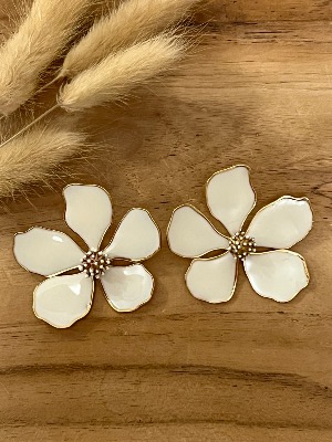 Boucles d’oreilles Flower (blanches)