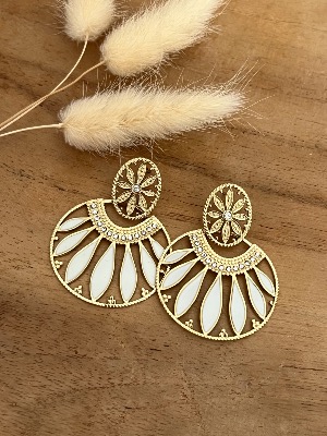 Boucles d’oreilles Canelle (blanches)