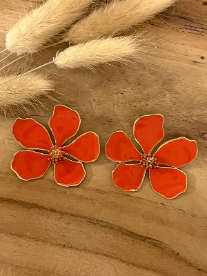 Boucles d’oreilles Flower (corail)