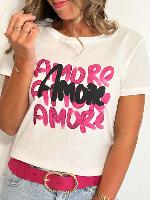 Tee shirt "Amore" (fuchsia)