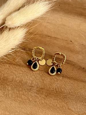 Boucles d’oreilles Jade (noires)