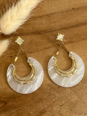 Boucles d’oreilles Shanice (blanches)