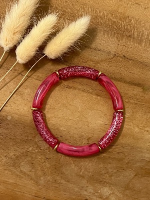 Bracelet Titia (fushia pailleté)