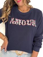 Sweat Amour (bleu marine)