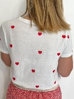 Tee shirt Coeurs brodés (rouges)