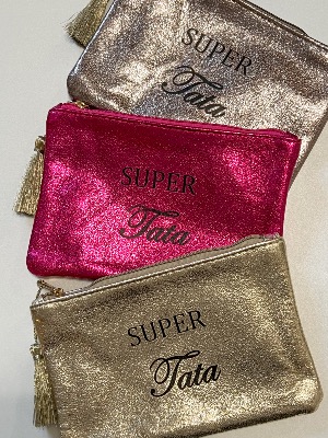 Pochette "Super tata irisée" 