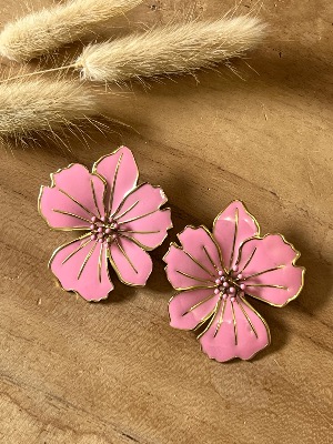 Boucles d’oreilles Flower (roses)