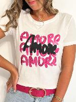 Tee shirt "Amore" (fuchsia)