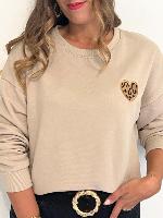 Sweat Cœur Léo (beige)