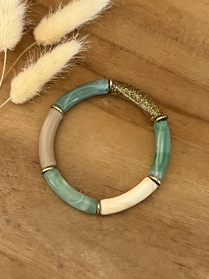 Bracelet Titia (vert/taupe/écru)