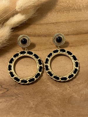 Boucles d’oreilles Laya (noire)