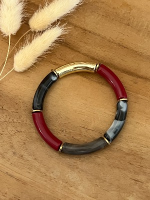 Bracelet Titia (bordeaux/léopard)