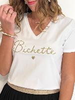 Tee shirt Bichette blanc/doré