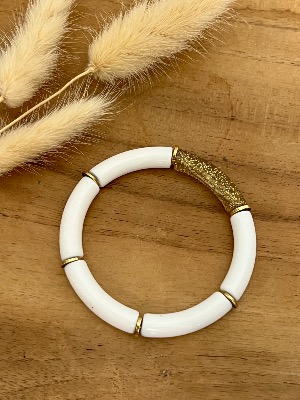 Bracelet Titia (blanc/doré pailleté)