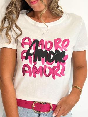 Tee shirt "Amore" (fuchsia)