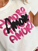 Tee shirt "Amore" (fuchsia)