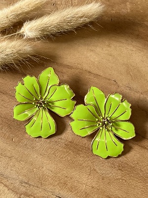 Boucles d’oreilles Flower (vertes)