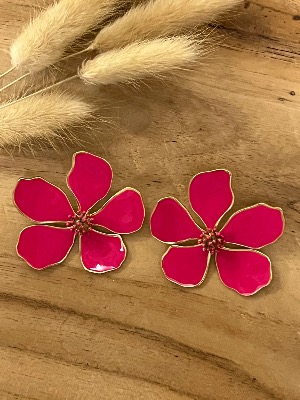 Boucles d’oreilles Flower (fuschia)