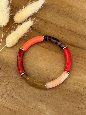 Bracelet Titia (corail/léopard)