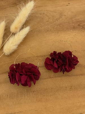 Boucles d’oreilles Tahiti (bordeaux)