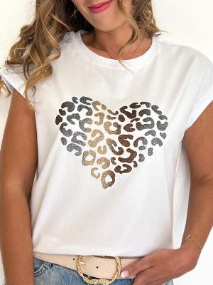 Tee shirt Coeur Pailleté