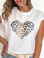 Tee shirt Coeur Pailleté