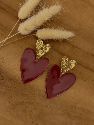 Boucles d’oreilles Sophie (bordeaux)