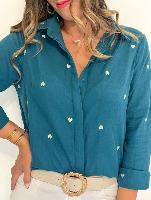 Blouse Mathilde (bleu canard)