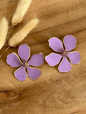 Boucles d’oreilles Flower (lilas)